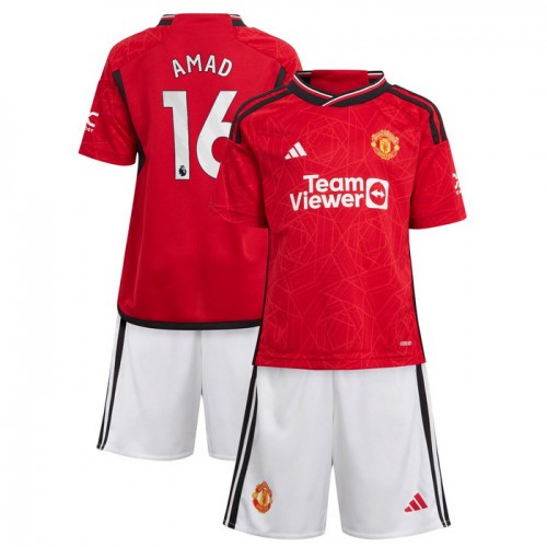 Fotballtrøye Manchester United Amad 16 Hjemmedrakt 2023-24 Kortermet - Barn(+ Shorts) Fotballtrøye Manchester United Amad 16 Hjemmedrakt 2023-24 Kortermet - Barn(+ Shorts)